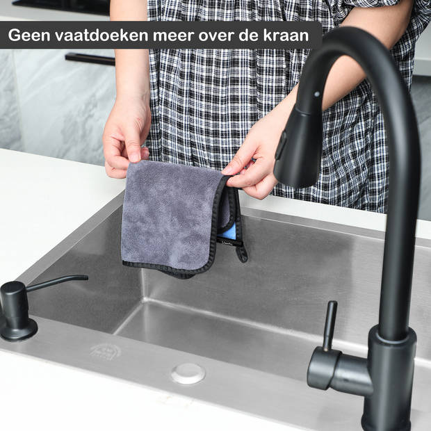 Dooki® Vaatdoekhouder Magnetisch RVS Zwart