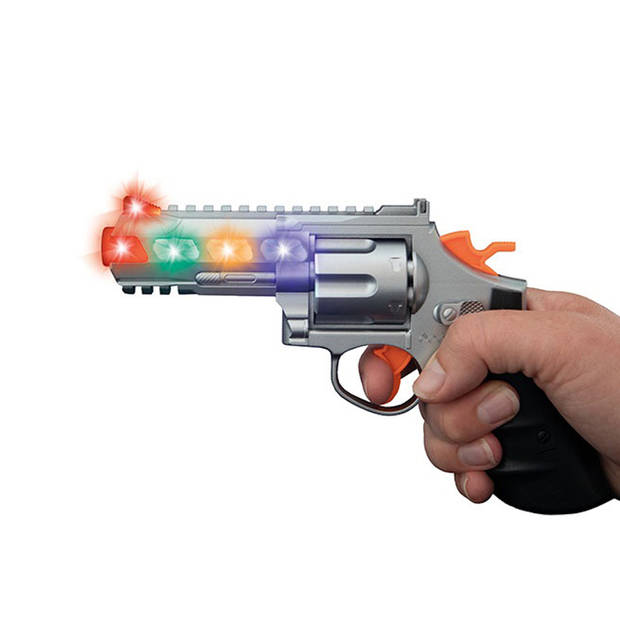Speelgoed politie pistool met holster en badge - met licht en geluid - inclusief batterijen - Verkleedattributen