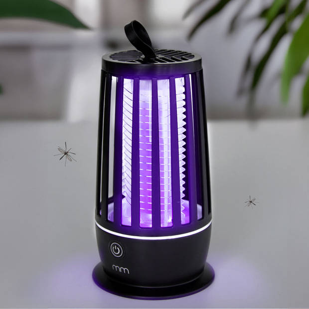 Oplaadbare Muggenlamp - Mosquito Zapper Lamp Paars - Zwart