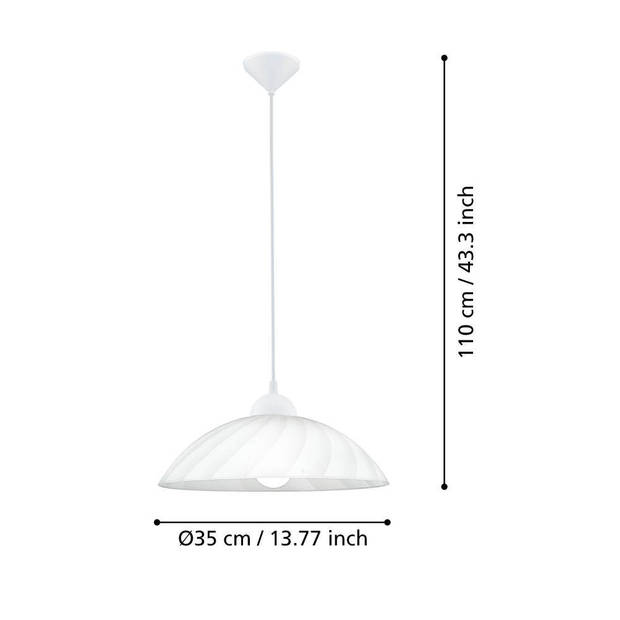 EGLO Vetro Hanglamp - E27 - Glas;Kunststof - Wit