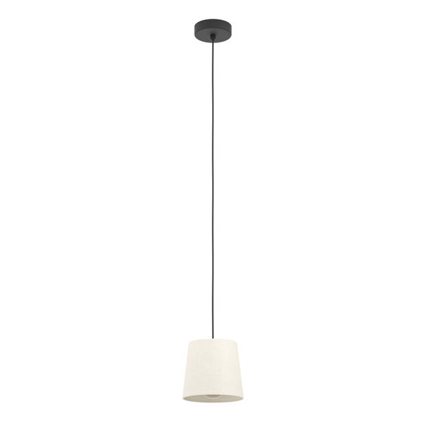 EGLO Febres Hanglamp - E27 - Staal;Textiel - Zwart;Wit