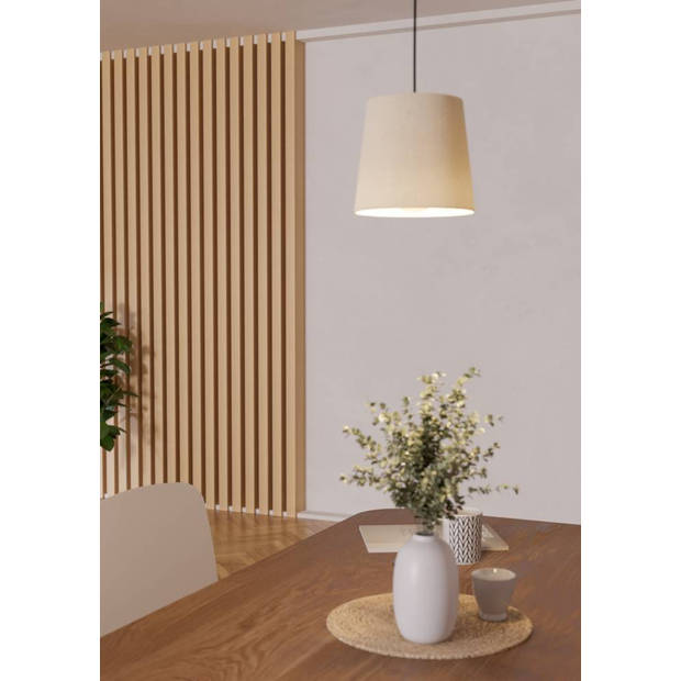 EGLO Febres Hanglamp - E27 - Staal;Textiel - Zwart;Wit