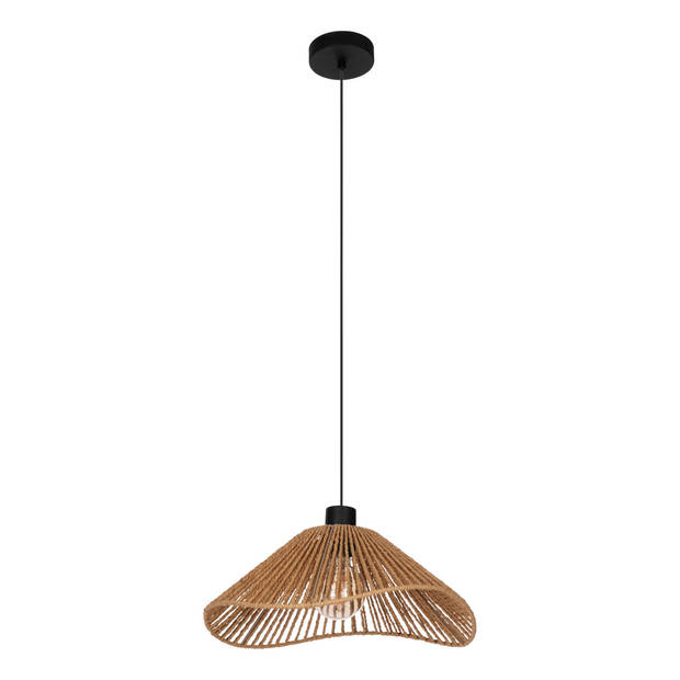 EGLO Lavister Hanglamp - E27 - Papier;Staal - Zwart;Bruin