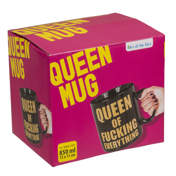 XL Koffie mok/beker - Queen of fucking evertything - keramiek - 850 ml - Bekers