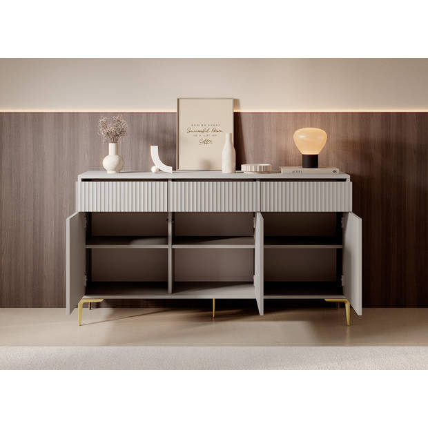 Meubella Dressoir Five - Beige - 152 cm