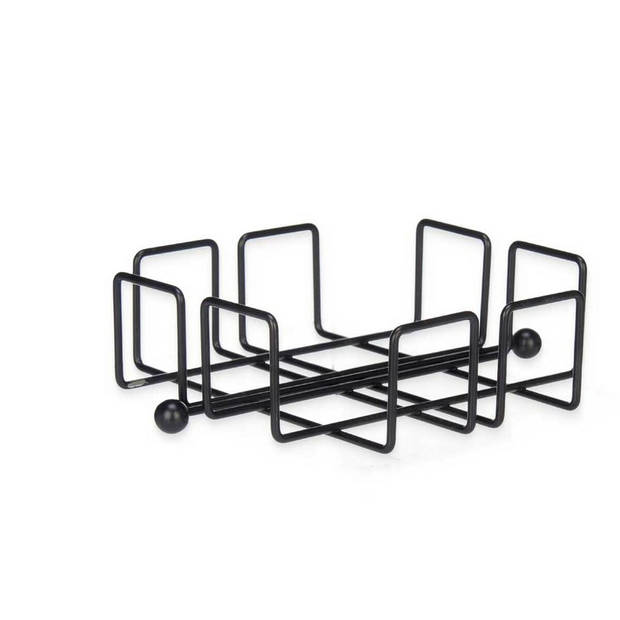 Servethouder Zwart Metaal 19,3 x 6,5 x 19,3 cm (6 Stuks)