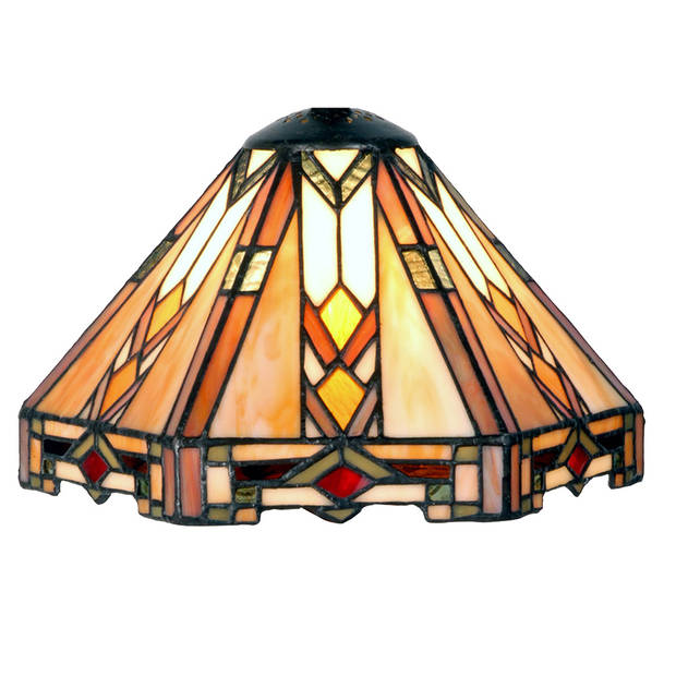 LumiLamp Lampenkap Tiffany Ø 25x25 cm Beige Glas Beige