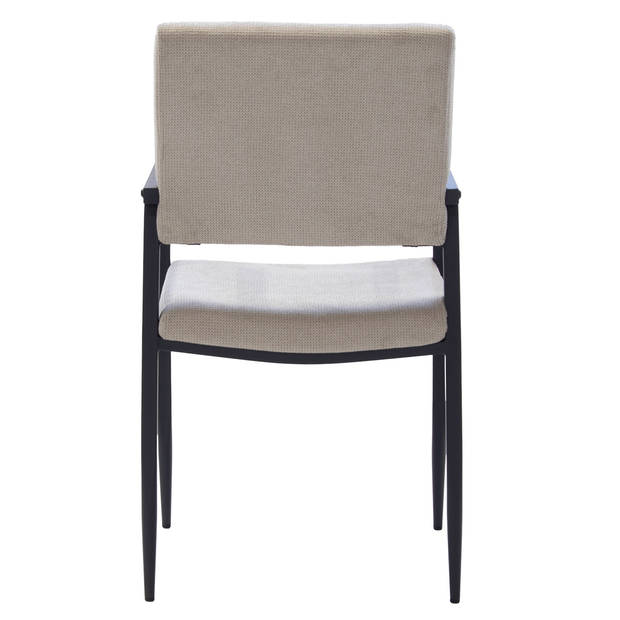 Giga Meubel - Eetkamerstoel Taupe Stof - Zithoogte 47cm - 48x52x90cm - Elin