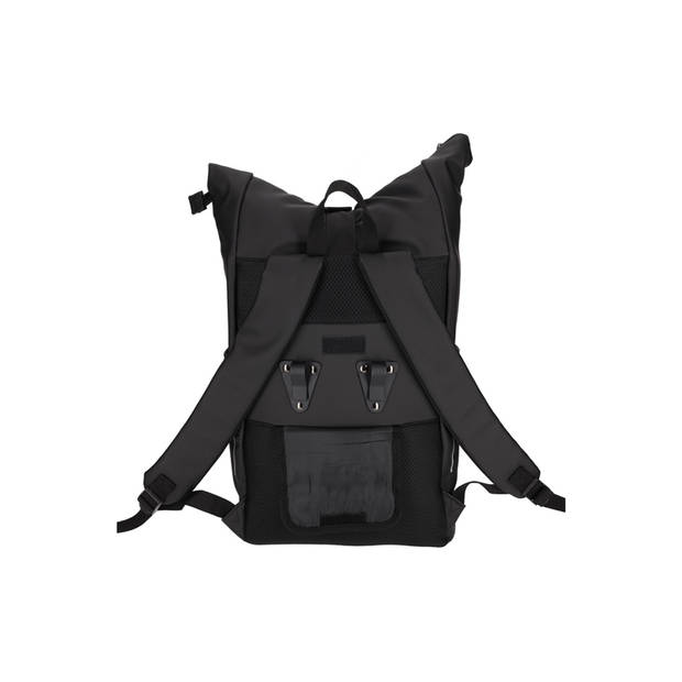 Nörlander Rolltop fietsrugzak 25L - Vegan Dull PU - 30,5 x 14 x 59 cm - Zwart