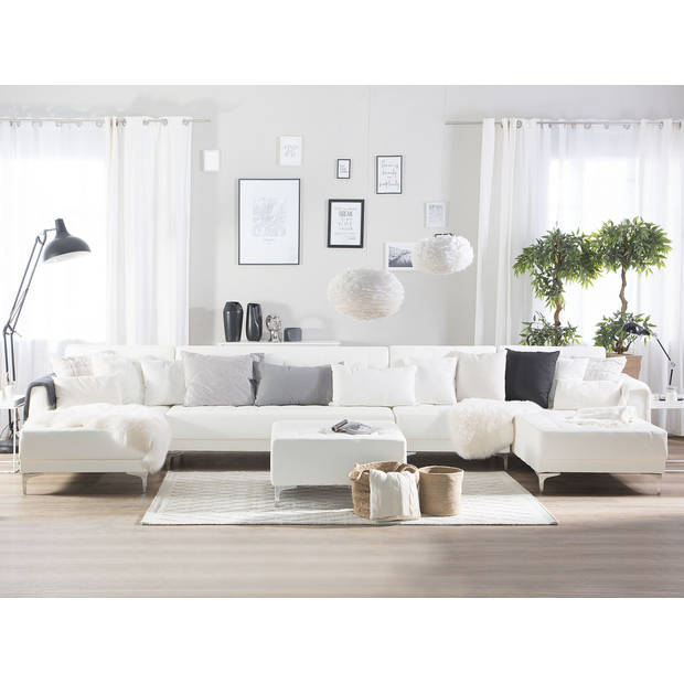 Beliani ABERDEEN - Modulaire Sofa-Wit-Kunstleer