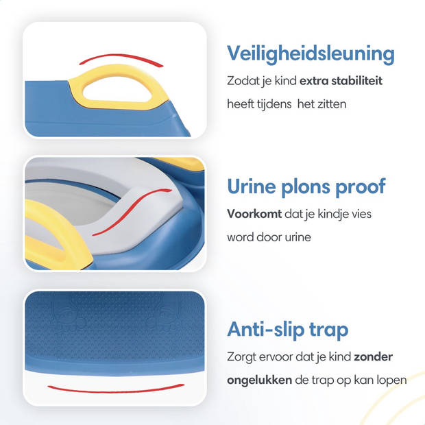 Macx & Macx WC Verkleiner met Trapje - 2 tot 7 jaar - Toilettrainer - Urinoirs voor Kind/Peuter - Blauw