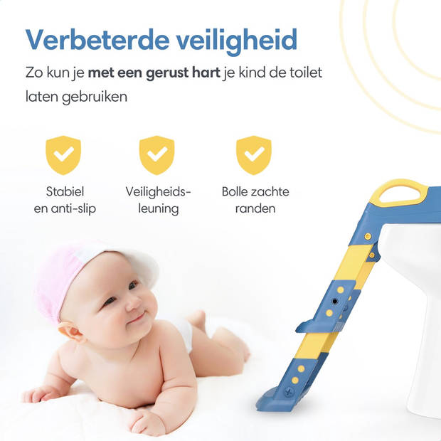 Macx & Macx WC Verkleiner met Trapje - 2 tot 7 jaar - Toilettrainer - Urinoirs voor Kind/Peuter - Blauw