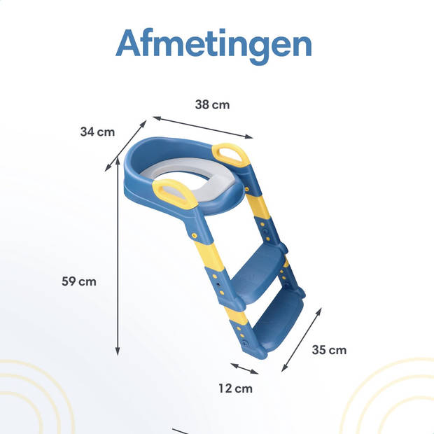 Macx & Macx WC Verkleiner met Trapje - 2 tot 7 jaar - Toilettrainer - Urinoirs voor Kind/Peuter - Blauw