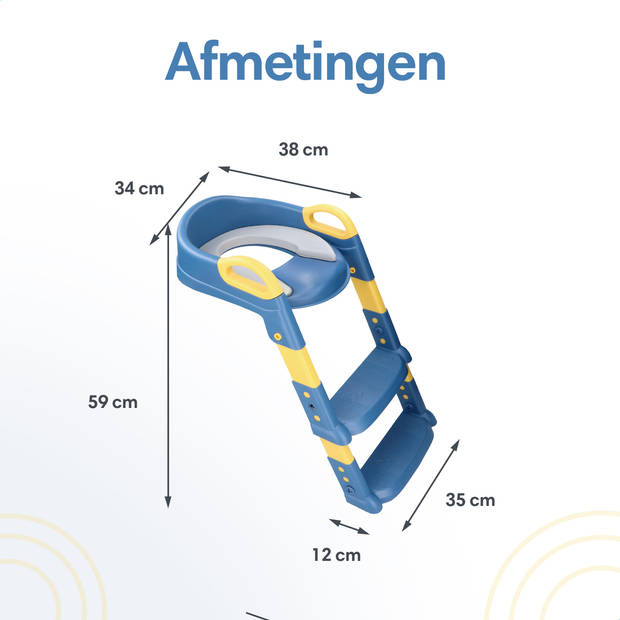 Macx & Macx WC Verkleiner met Trapje - 2 tot 7 jaar - Toilettrainer - Urinoirs voor Kind/Peuter - Blauw