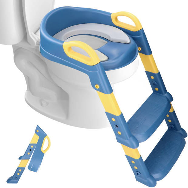 Macx & Macx WC Verkleiner met Trapje - 2 tot 7 jaar - Toilettrainer - Urinoirs voor Kind/Peuter - Blauw