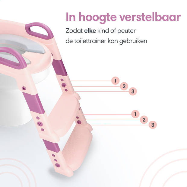 Macx & Macx WC Verkleiner met Trapje - 2 tot 7 jaar - Toilettrainer - Urinoirs voor Kind/Peuter - Roze