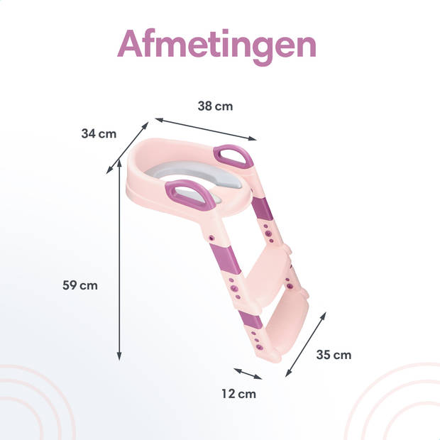 Macx & Macx WC Verkleiner met Trapje - 2 tot 7 jaar - Toilettrainer - Urinoirs voor Kind/Peuter - Roze