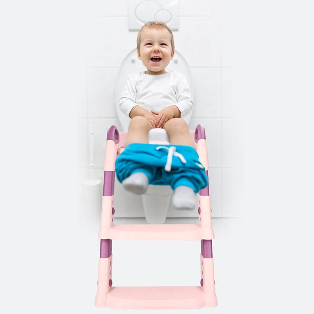 Macx & Macx WC Verkleiner met Trapje - 2 tot 7 jaar - Toilettrainer - Urinoirs voor Kind/Peuter - Roze