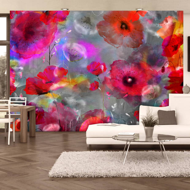 Fotobehang - Painted Poppies - Vliesbehang