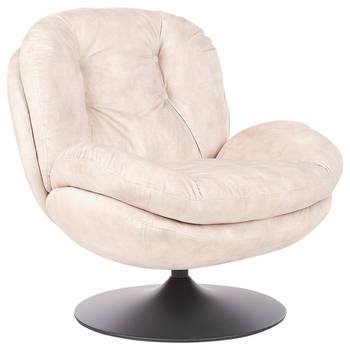 Beliani NOLVIK - Fauteuil-Beige-Fluweel