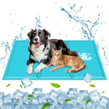 Nobleza B4R40 - Koelmat voor honden en katten - Koeling mat voor huisdieren - 70x110 cm - Blauw