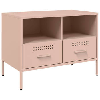 vidaXL Tv-meubel 68x39x50,5 cm koudgewalst staal roze