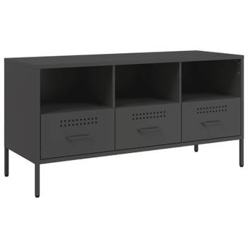 vidaXL Tv-meubel 100,5x39x50,5 cm staal zwart