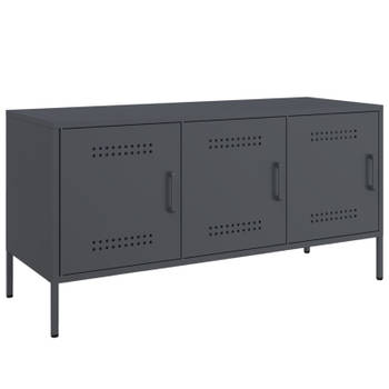 vidaXL Tv-meubel 100,5x39x50,5 cm staal antracietkleurig