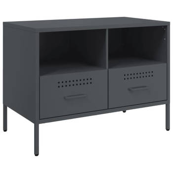 vidaXL Tv-meubel 68x39x50,5 cm koudgewalst staal antracietkleurig