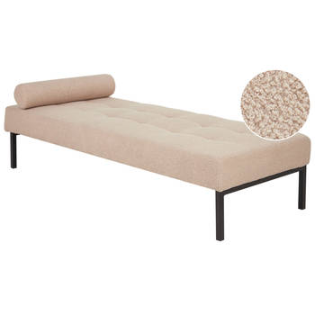 Beliani CHINON - Chaise longue-Beige-Bouclé