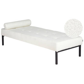 Beliani CHINON - Chaise longue-Wit-Bouclé