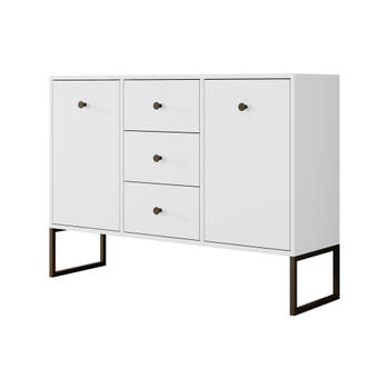 Meubella Dressoir Lyndall - Wit - 115 cm - Met deuren