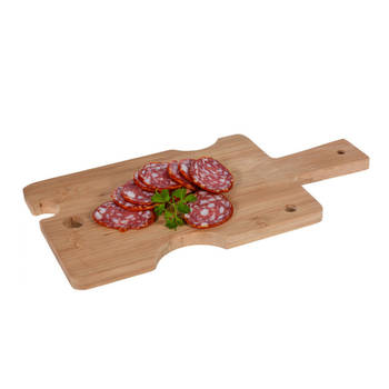 Excellent Houseware Borrelplank/kaasplank - speels model - bamboe hout - 29 x 15 cm - serveerplank - Serveerplanken