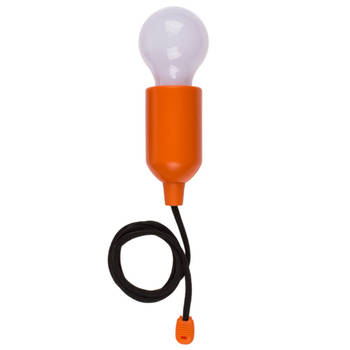Out of the Blue Treklamp LED licht - kunststof - oranje - 15 cm - met koord van 90 cm - Hanglampen