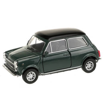 Welly Speelgoed Mini Cooper auto - donkergroen - die-cast metaal - 10 cm - Model 1300 - Speelgoed auto's