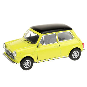 Welly Speelgoed Mini Cooper auto - geel - die-cast metaal - 10 cm - Model 1300 - Speelgoed auto's
