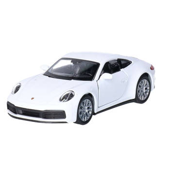 Welly Speelgoed Porsche auto - wit - die-cast metaal - 11 cm - Model 911 Carrera - Speelgoed auto's