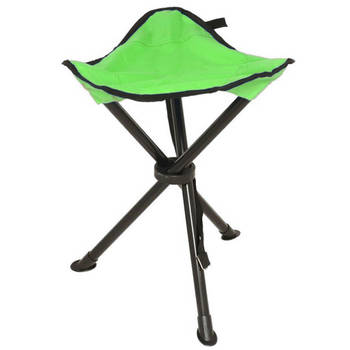 Redcliffs Opvouwbaar krukje - driepoot - camping/outdoor - groen - D34 x H40 cm - Campingkrukjes