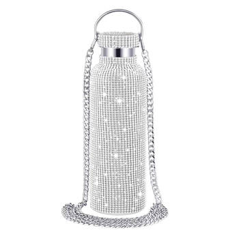 Diamanten Waterfles - Diamond Rhinstone Bottle Zilverkleurig