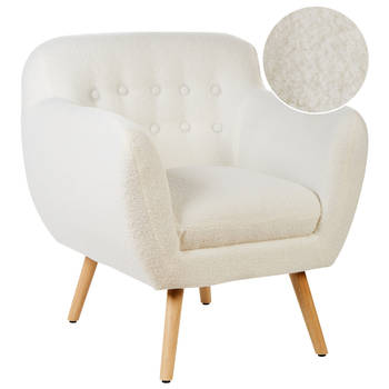 Beliani MELBY - Fauteuil-Wit-Bouclé