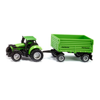 Siku DEUTZ-FAHR met 2-assige aanhanger