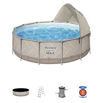 BESTWAY Steel Pro Max™ buisvormige bovengrondse zwembadset 396 x 107 cm - Rond