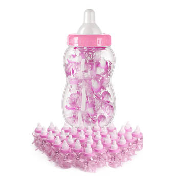 Mega baby fles roze - Babyshower Roze