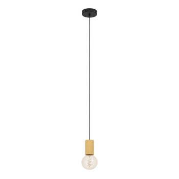 EGLO Pozueta 1 Hanglamp - E27 - Staal;Hout - Zwart;Bruin