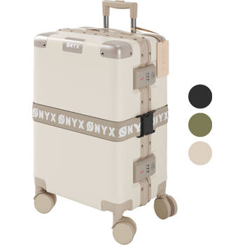 ONYX Handbagage koffer 33L - TSA slot - Spinner wielen - Lichtgewicht Trolley - Aluminium sluiting - Sand wit