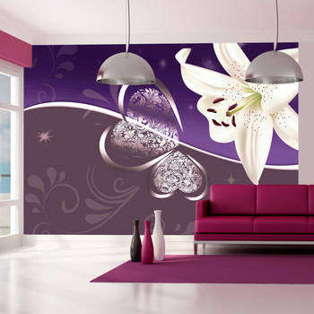 Fotobehang - Lily in Shades of Violet - Vliesbehang