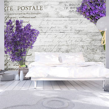 Fotobehang - Lavender Postcard - Vliesbehang