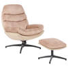 Beliani EIDE - Fauteuil-Beige-Fluweel