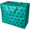 XXL tas / Jumbo tas Spotlight blue on turquoise - groen met blauwe stip