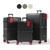 ONYX 3-delige Kofferset - Handbagage en Check-in koffer - 33L/65L/100 L - TSA slot - Spinner wielen - Trolley - Zwart